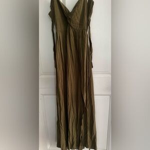 Elegant Olive Green Maxi Dress Rewards nd sz M